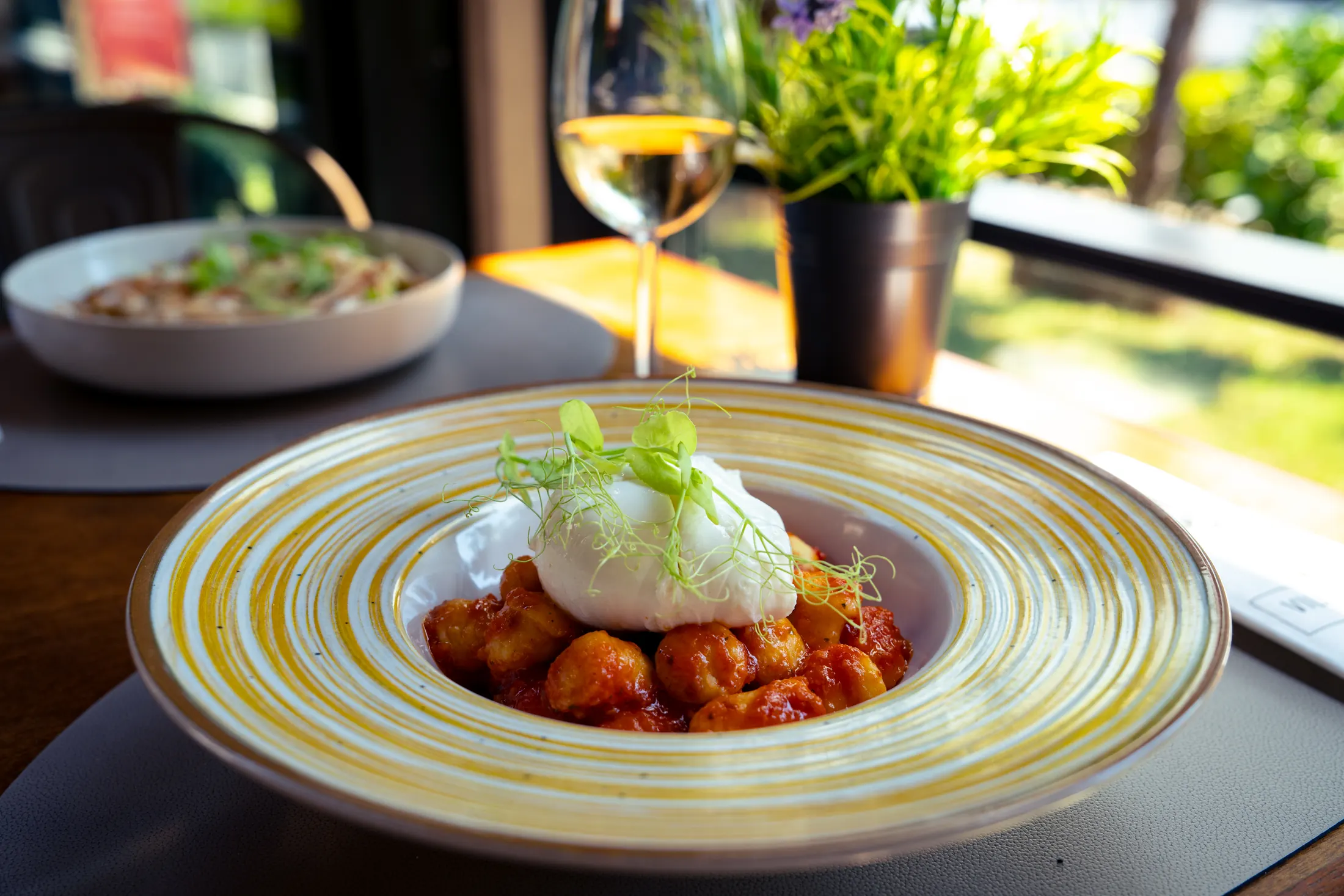 Gnocchi alla Sorrentina, gnocchi with tomato sauce and crispy mozzarella on top, Pizzeria Villa Diana, Lučac, Split