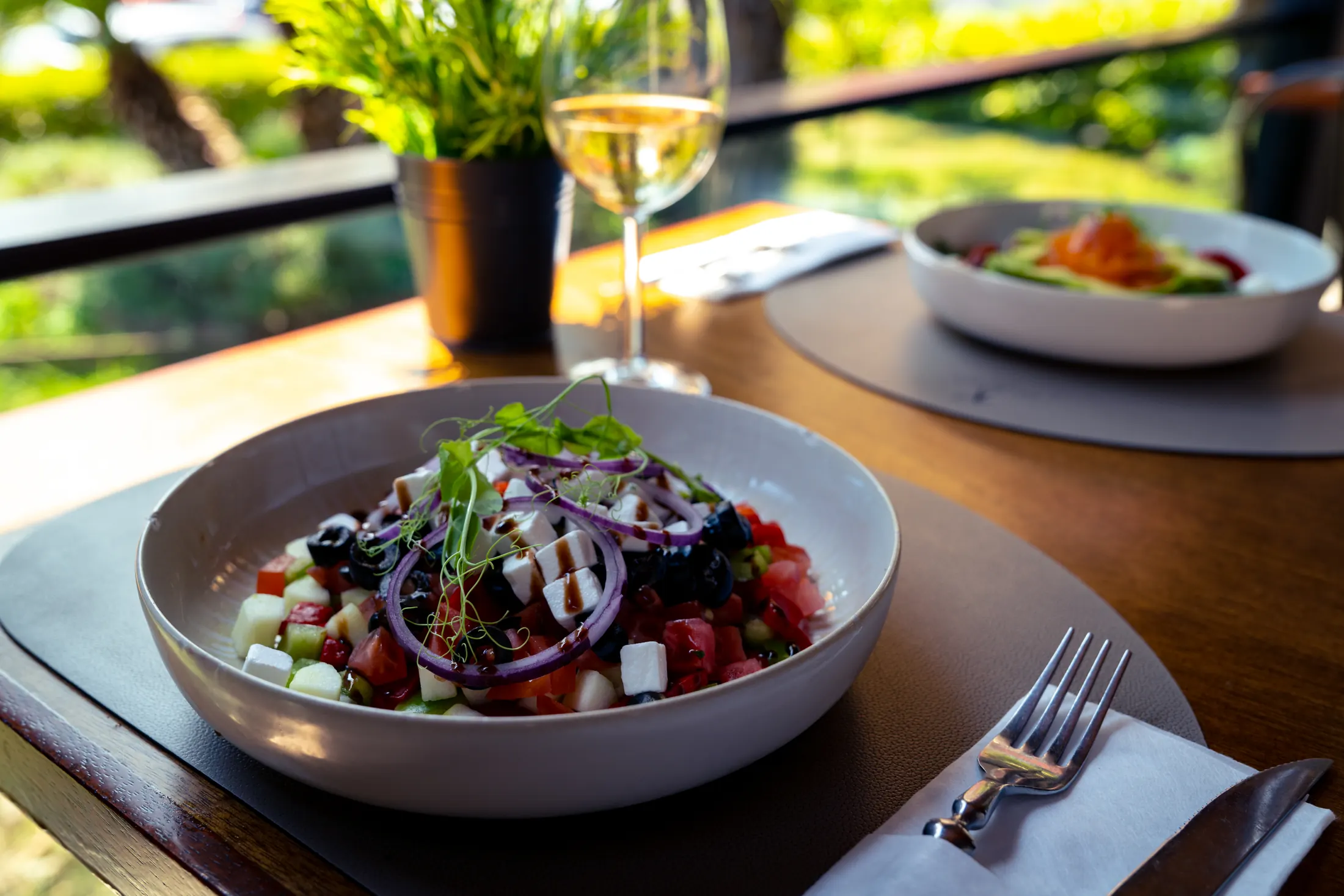 Greek salad, cucumber, tomato, feta cheese, pepper, olives, Pizzeria Villa Diana, Lučac, Split